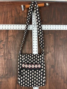VERA BRADLEY Classic Black Retired Pattern Hipster Crossbody Messenger Bag GUC - Picture 1 of 9