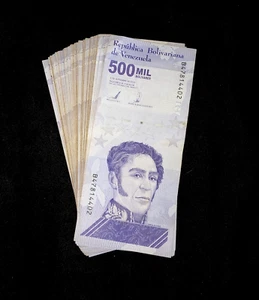100 pcs x Venezuela 500000 (500,000) Bolivares banknotes- USED bundle - Picture 1 of 2