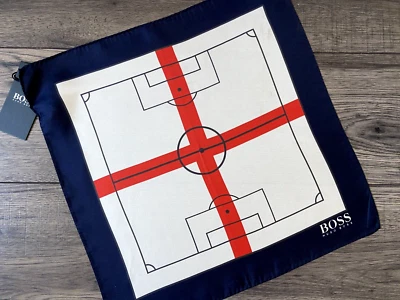 HUGO BOSS Pañuelo De Seda St George Hecho En Italia BNWT - Imagen 1 de 4