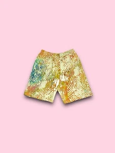 Adidas x Pharrell Williams HU Shorts Mens Large Yellow AOP Graphic Casual Pants - Picture 1 of 4