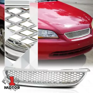 For 1998-2002 Honda Accord 2Dr {X-MESH} Chrome Front Upper Bumper Grille/Grill - Bild 1 von 1