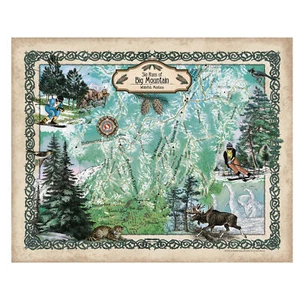 Whitefish Ski Runs Montana Map Art Print Poster Vintage Wall Great Home & Decor - Imagen 1 de 48