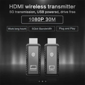 hdmi wireless adapter 30M HD Wifi Transmitter Receiver 1080P Extender for PC TV - Picture 1 of 13