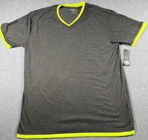 Galaxy By Harvic Shirt Mens Size 2XL Gray Green V Neck Short Sleeve XXL New $18 - Picture 1 of 11