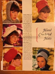 Vintage 1964 Woman's Day Crochet Patterns for 10 Women's Hats - Picture 1 of 3