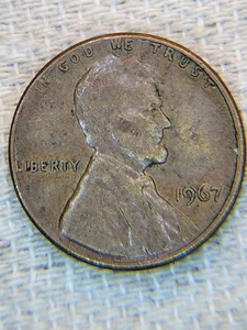 1967 Lincoln Penny No Mint Mark. RARE Error L & W on rim - Picture 1 of 3