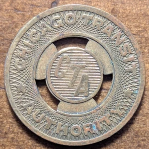 Chicago, Illinois IL Chicago Transit Authority CTA 20 mm token de tránsito de latón - Imagen 1 de 4