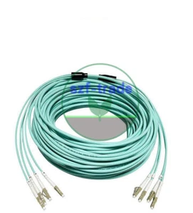 50m LC-LC MM 4 Strand Armored 10G OM3 Fiber Cable Fiber Optic Jumper Patch Cord - Afbeelding 1 van 8