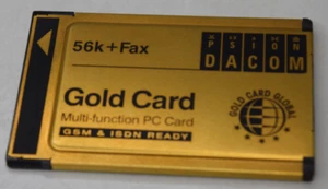 Psion Dacom Global 56k Fax & Modem Gold Laptop PC Card (LR109212) - Afbeelding 1 van 4