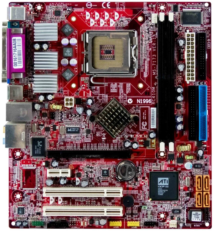 MSI MS-7173 Ver: 1A LGA775 DDR2 Pcie PCI RC410M - Image 1 of 2