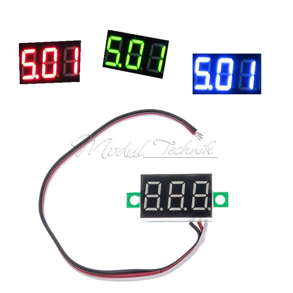 MARKENLOS 0.36" DC 0-30V LED Panel Voltage Meter 3-Digital Display Voltmeter 3 Wires