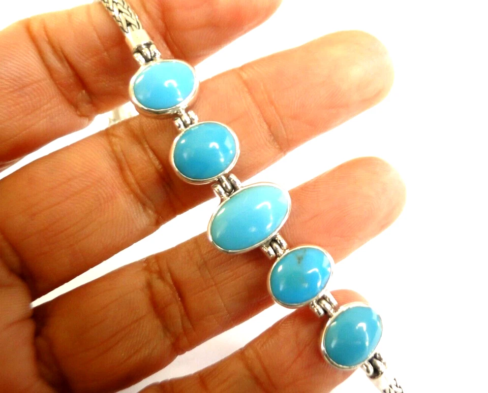 Pulsera de plata de ley 925 azul turquesa de la Bella Durmiente Foto 1 de 4