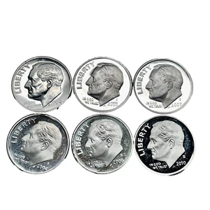 Lot Of 6: 1964 S - 2010 S Roosevelt Dimes Proof 90% Silver Gem Deep Cameo US 10c - Picture 1 of 9