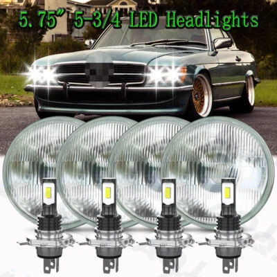 4PCS 5.75" bright LED Headlights Hi-Lo Beam For Mercedes-Benz 380SL 450SL 560SL Foto 1 de 4