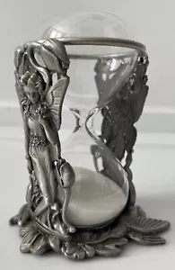 Fairies Folklore Fantasy Mini Pewter Sand Glass Hourglass Tabletop Decor 4” - Picture 1 of 14