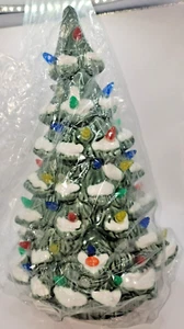 Batería Transpac Cerámica 14 Pulgadas Verde Navidad Multicolor Iluminar Árbol Decoración - Imagen 1 de 5