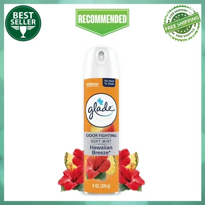 Glade Air Freshener Spray Hawaiian Breeze Scent Infused with Essential Oils 8 oz
