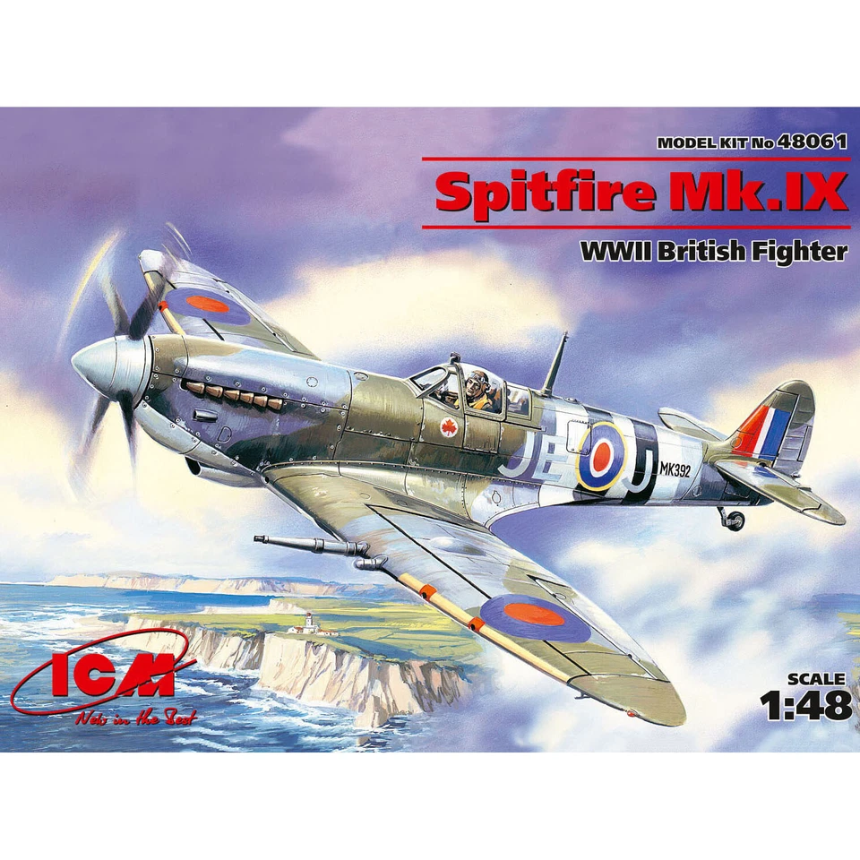 ICM 48061 Spitfire Mk.ix WWII British Fighter 1/48 Scale Model Kit 200 Mm