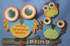 New Wooden Owl Owls Wall Hanging Plaque Spring Sign Door Wreath Decor