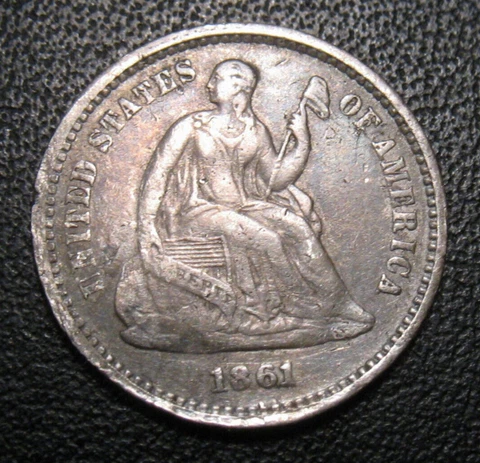 OLD US COINS SILVER 1861 CIVIL WAR ERA HALF DIME Cover