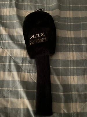 Yonex ADX Golf Driver Headcover Head Cover Long Neck Black Fuzzy with 1 Tag - Imagem 1 de 3