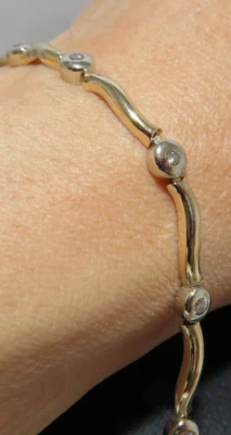 10K 2TONE LADIES DIAMOND TENNIS BRACELET 0.40 tcw 7.5" LONG 7.18 grams(G133214-2 - Image 1 of 4