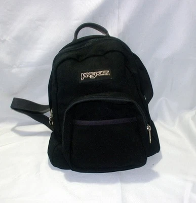 Y2K Jansport Mini Backpack Black Micro 3 Pockets TDH6 Bag - Image 1 of 2