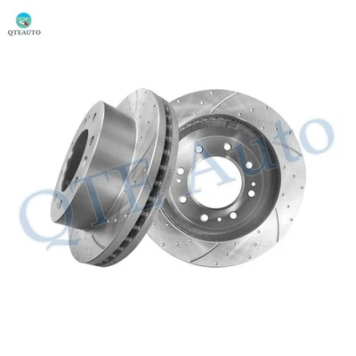 Rotores de disco de freno delanteros ranurados perforados de 355 mm para GMC Sierra 3500 HD 2011-2015 Foto 1 de 4