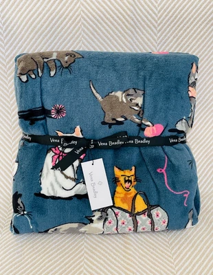 Vera Bradley Throw Blanket CAT'S MEOW 80” X 50” Soft Plush 12408-P88 NWT - Image 1 of 4