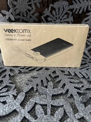 全新 Veektomx VT101 10000mAh 移动电源 快速便携式充电器 & 内置线缆 — 第 1/4 张图片