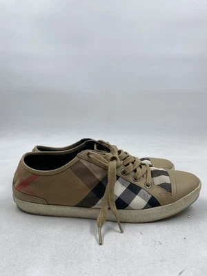 Burberry Brown Canvas House Check Lace-Up Sneaker W 9.5 - Image 1 of 4