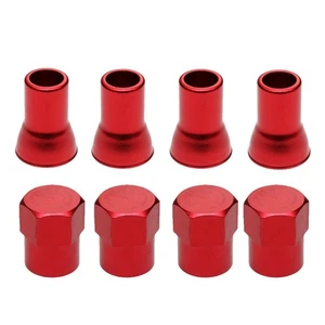 Aluminium Alloy Stem Sleeves+Hex Cap Air-Valve CAP&Sleeve Cover Red Spare - Picture 1 of 11