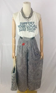 VINTAGE Y2K BOHO GEOMETRIC INDIE HI-RISE CULLOTES - Picture 1 of 7