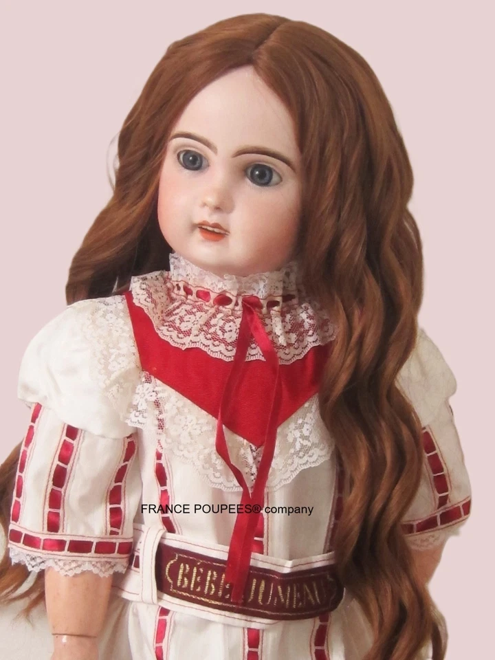 Perruque Jumeau® poupée ancienne Française, Allemande XIXème-Tête38/40cm (15") - Photo 1/4