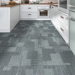 Navy Blue Carpet Floor Tiles Peel and Stick Waterproof Kitchen Flooring Vinyl... - Picture 1 of 8