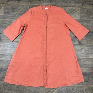 Zuri Dress Womens Size XL Melon Salmon Linen Blend Casual Pockets - Picture 1 of 16