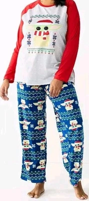 Baby Yoda Grogu Womens Jammies Pajama Set Size 3X Plus Mandalorian Star Wars ** - Image 1 of 4