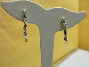 Pendientes de poste colgante retorcido de 1 1/4 pulgadas de plata de ley .925 3,6 gramos - Imagen 1 de 5