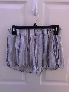 bebop blue and white striped womens shorts - Picture 1 of 3