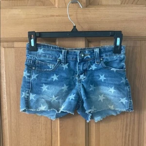 Klip Size 10 Girl's Jean Shorts Blue Star-Patterned Denim Shorts - Picture 1 of 6