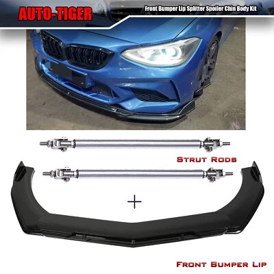 Kit de alerón divisor de parachoques delantero negro brillante para serie 3 F30 F31 E90 E92 M3 Foto 1 de 4