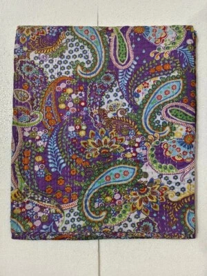 MANTA DE ALGODÓN INDIO REVERSIBLE KANTHA EDREDÓN PAISLEY TIRO RALLI TALLA QUEEN Foto 1 de 4