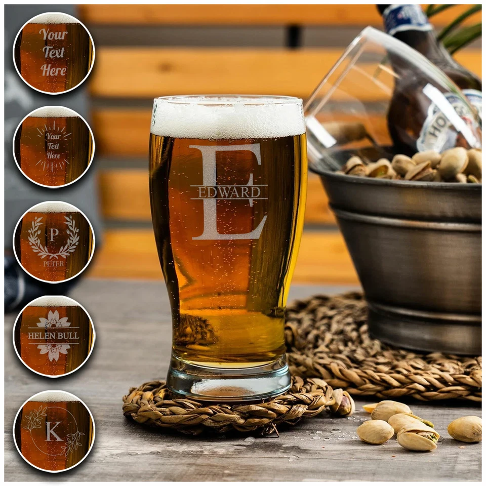 ACTIVE ENGRAVED PINT GLASS Personalised Engraved Perfect Pint Glass, Lager, Beer, Etched Glassware Gift