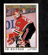 1992 Ed Belfour O-Pee-Chee Premier Hockey Chicago Blackhawks #19