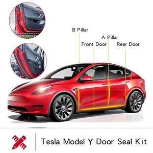 Door Seal Strip Kit Rubber Weather Draft Wind Noise Reduction For Tesla model Y - Picture 1 of 10