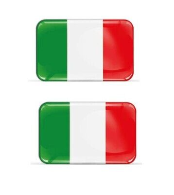2x 3D Gel Aufkleber Italien 3cmx2cm  Flagge  Fahne Italy Flag  Stickers • 5.38€