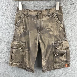 Mossimo Supply Cargo Shorts Boys 10 Brown Camo Adjustable Waist Outdoor Hiking - Picture 1 of 13