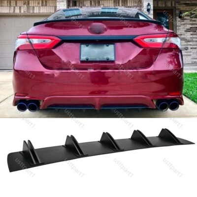 For Toyota Camry Black Rear Bumper Diffuser Lip Splitter Body Shark 5-Fins UP Foto 1 de 4