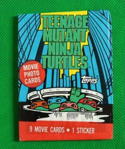 Topps Teenage Mutant Ninja Turtles TMNT Movie Cards Sticker 1x New Wax Pack 1990 - Picture 1 of 14