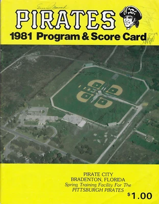 Program Pitsburg Pirates 1981 Spring Training Willie Stargill w/ 7 Autographs - Image 1 of 2